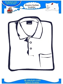 Çocuklar İçin Gömlek Boyama Sayfaları 